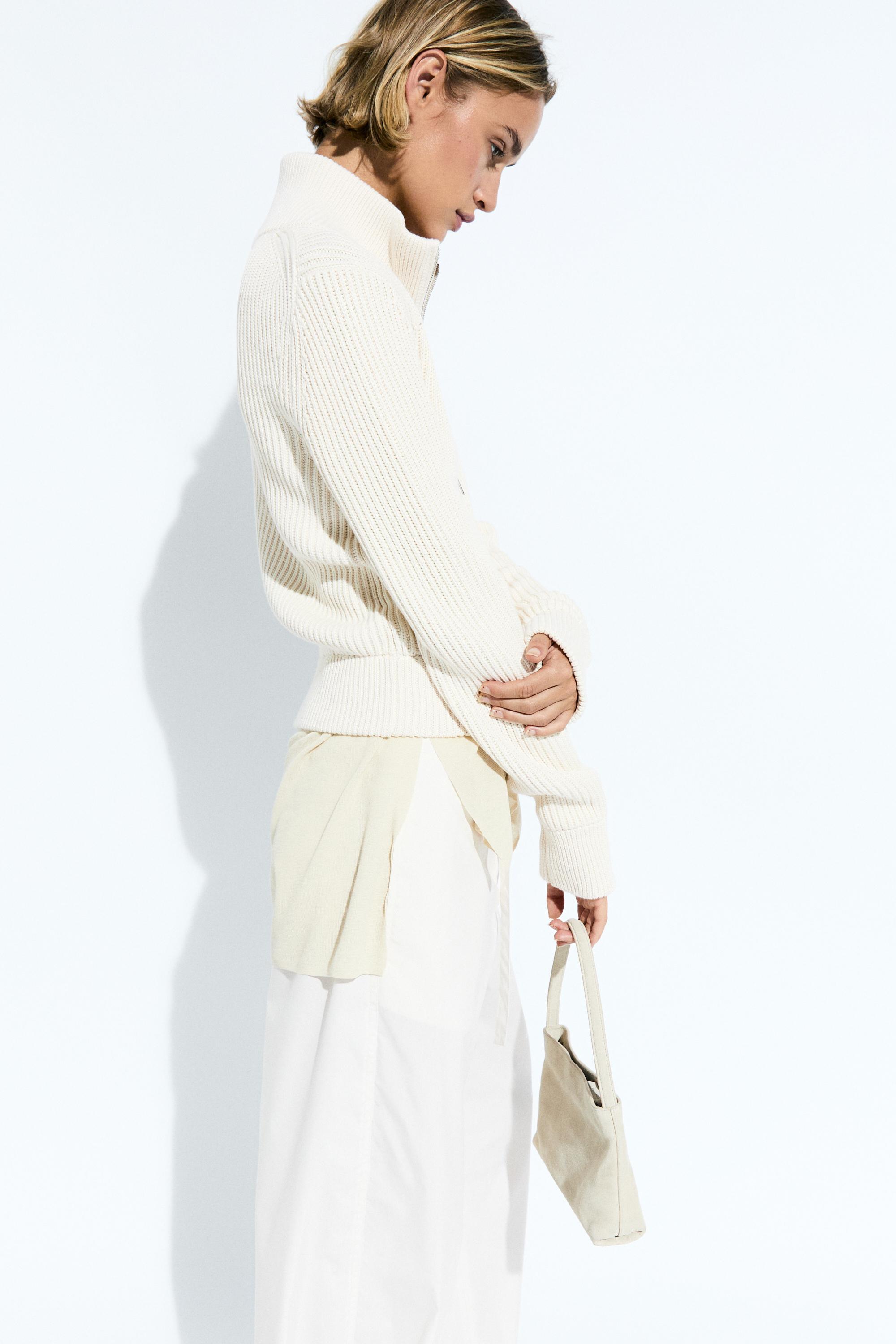 Cardigan en maille à côtes perlées 100 % coton